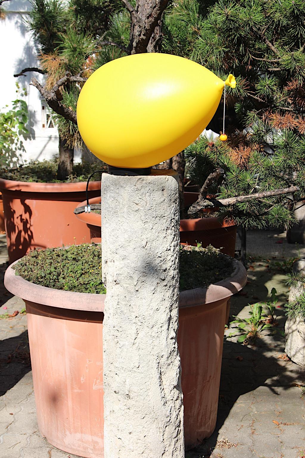 Modern Vintage Yellow Ballon Flush Mount Sconce Yves Christin 1980s Italy For Sale 4