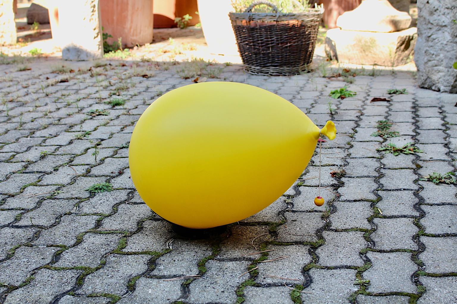 Modern Vintage Yellow Ballon Flush Mount Sconce Yves Christin 1980s Italy For Sale 5