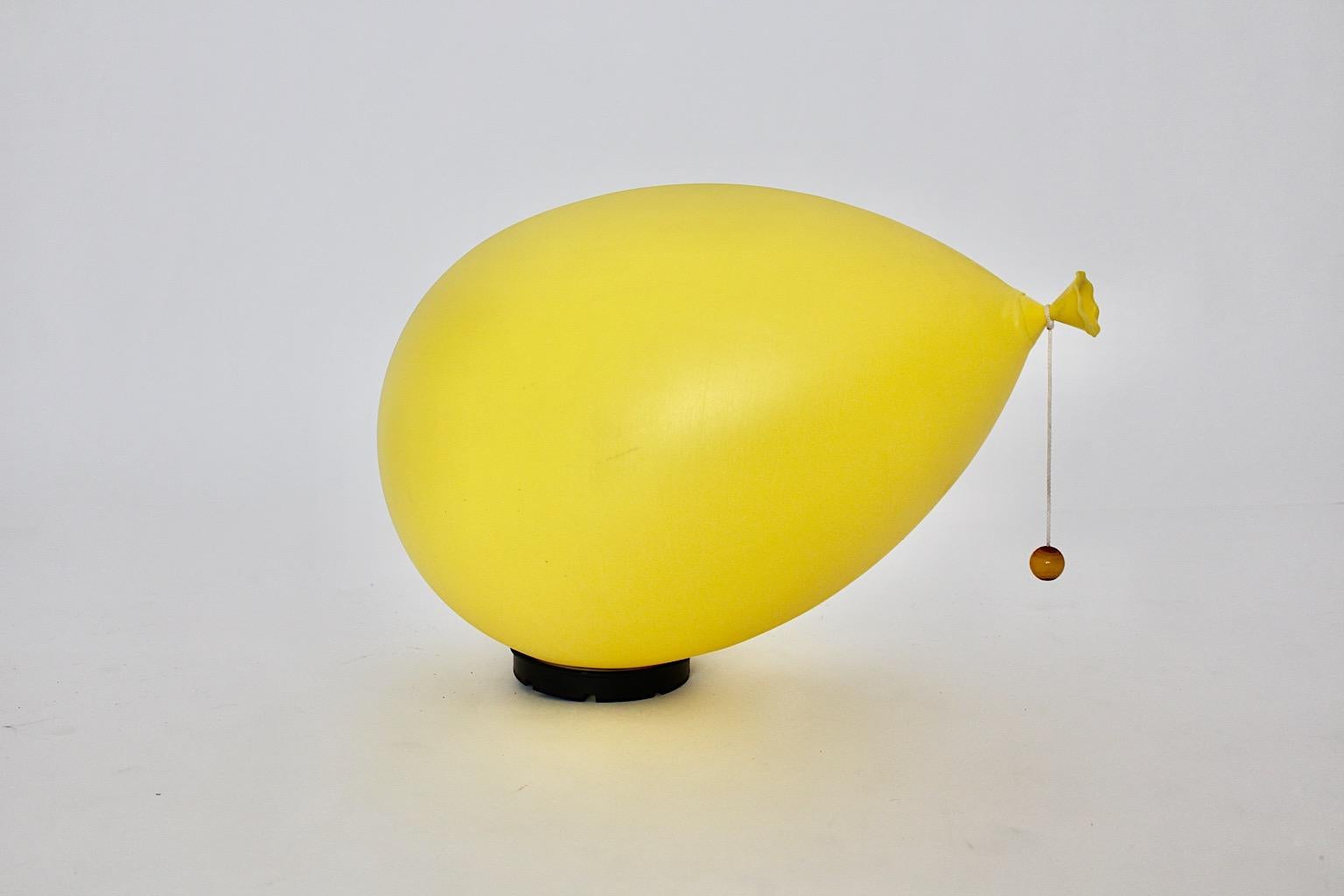 Modern Vintage Yellow Ballon Flush Mount Sconce Yves Christin 1980s Italy In Good Condition For Sale In Vienna, AT