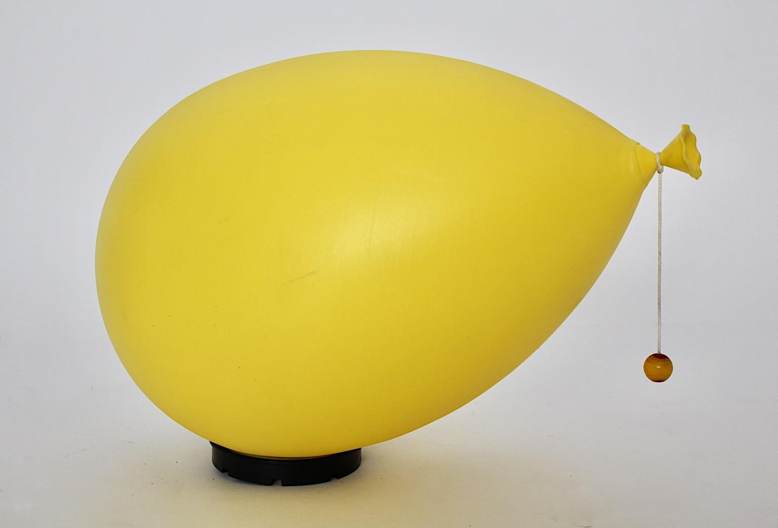 20th Century Modern Vintage Yellow Ballon Flush Mount Sconce Yves Christin 1980s Italy For Sale
