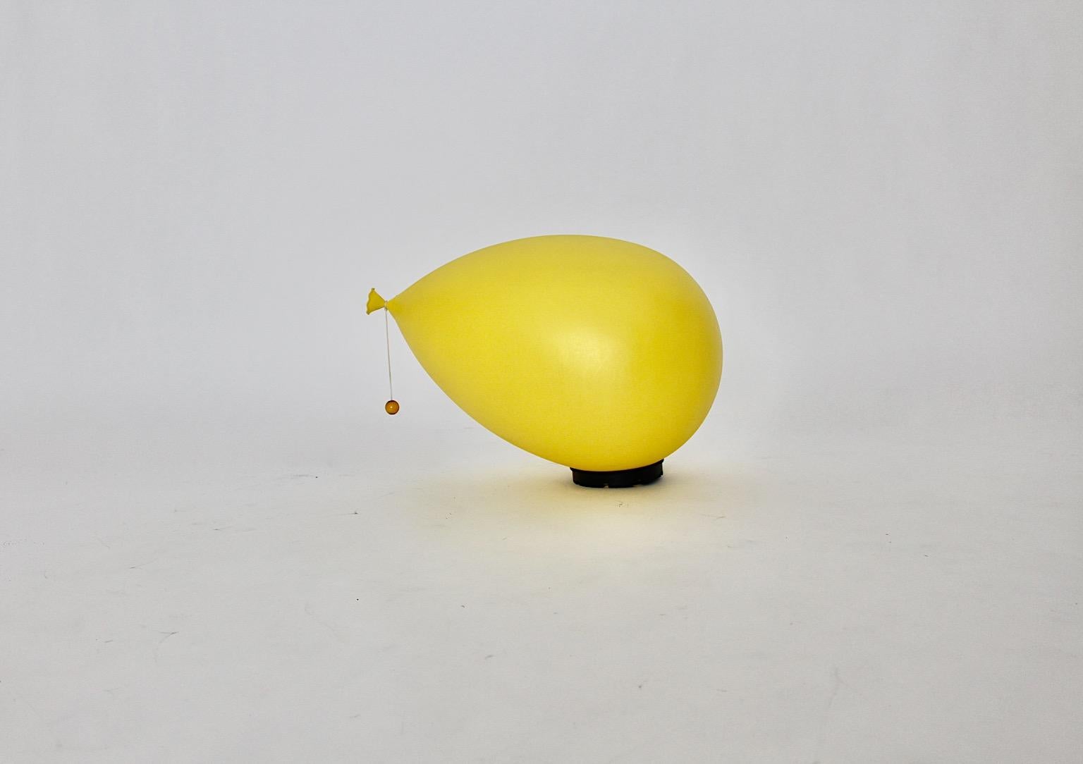 Plastic Modern Vintage Yellow Ballon Flush Mount Sconce Yves Christin 1980s Italy For Sale
