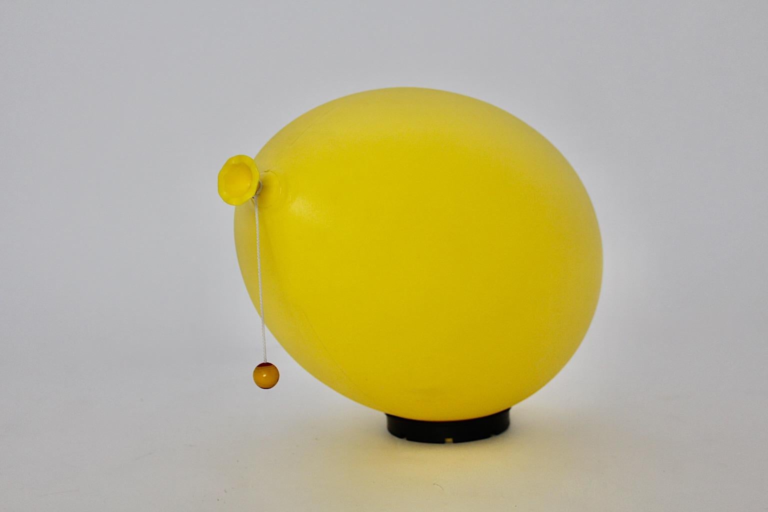 Modern Vintage Yellow Ballon Flush Mount Sconce Yves Christin 1980s Italy For Sale 2