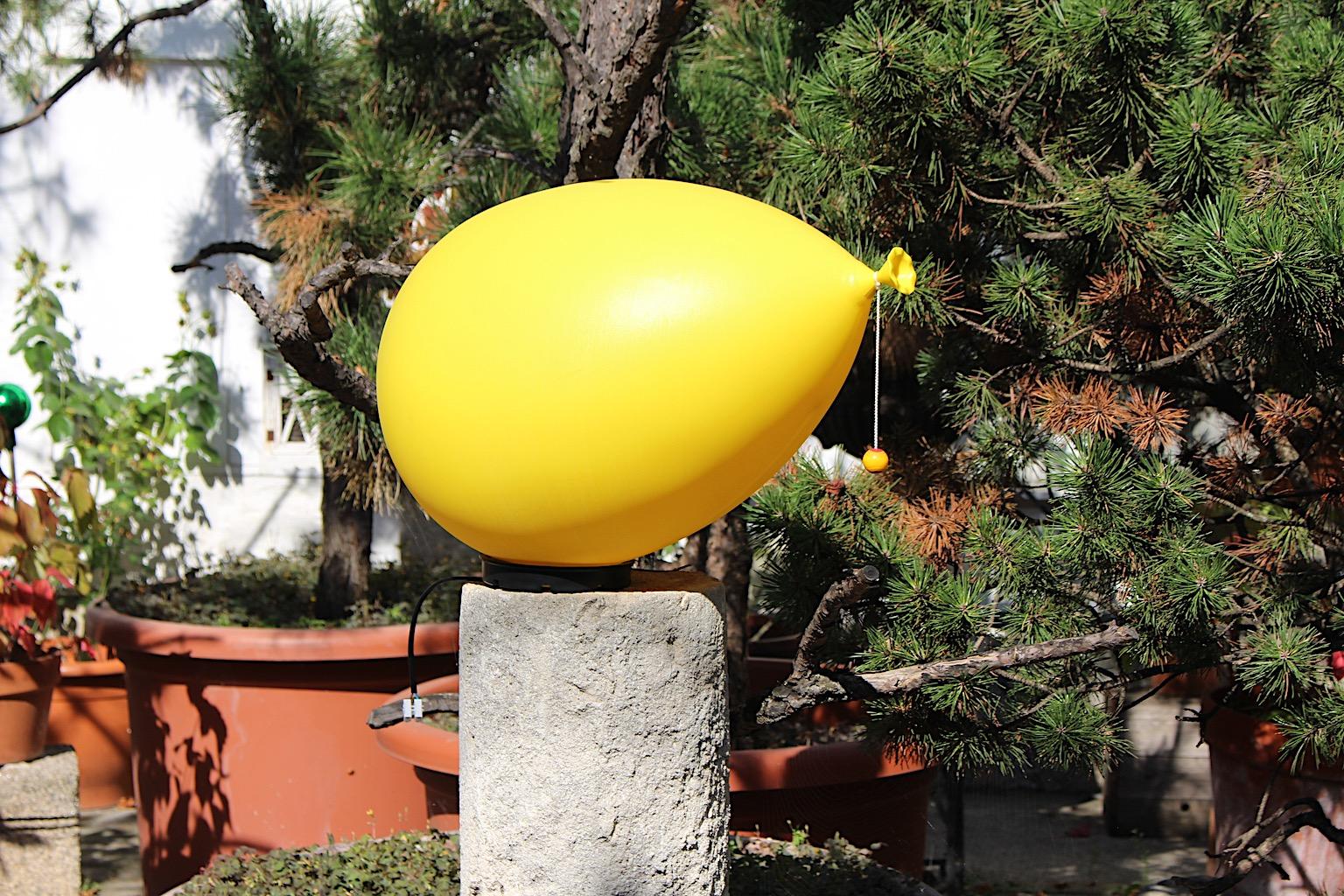 Modern Vintage Yellow Ballon Flush Mount Sconce Yves Christin 1980s Italy For Sale 3