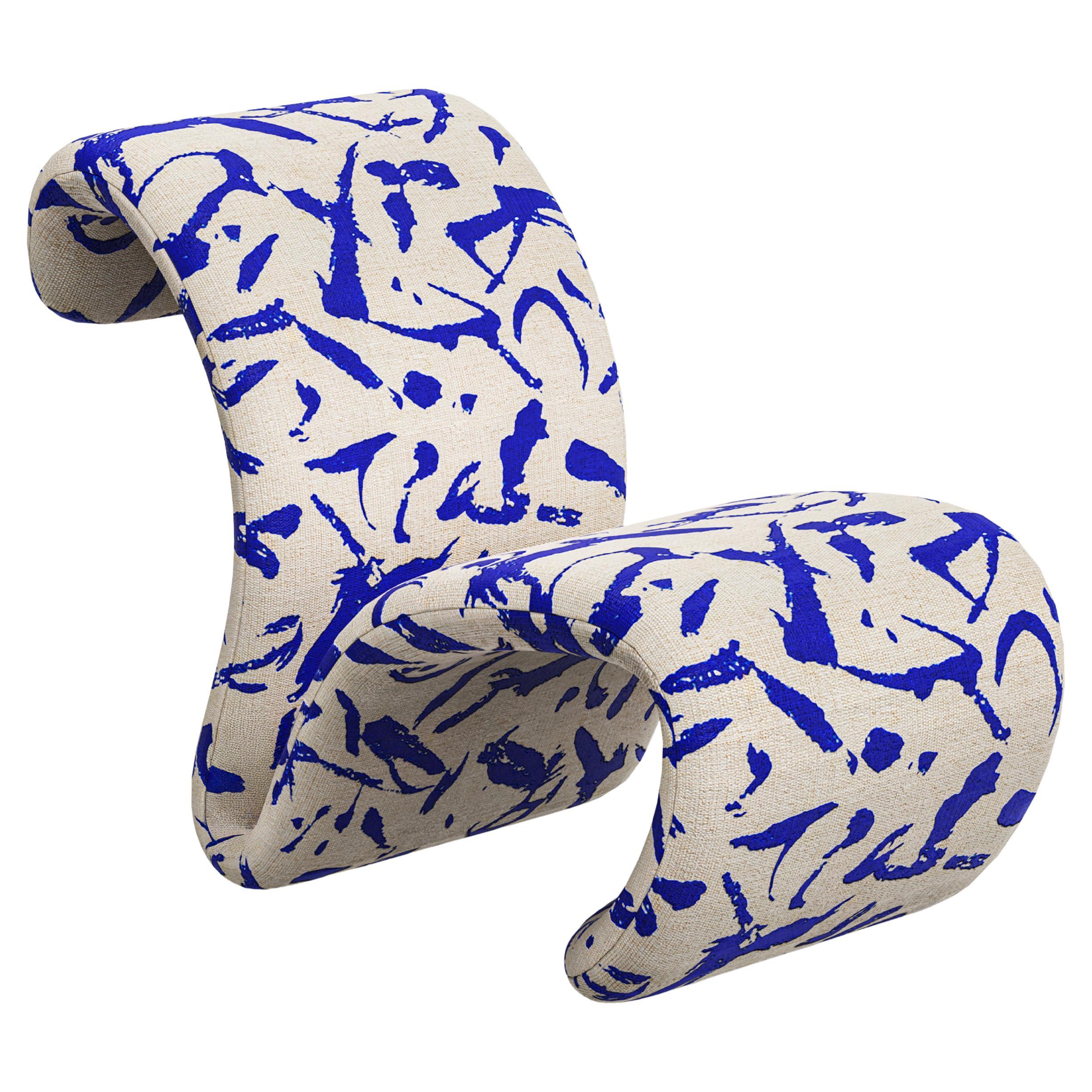 Modern Vitória Lounge Chair, Dedar Velvet, Handmade in Portugal by Greenapple