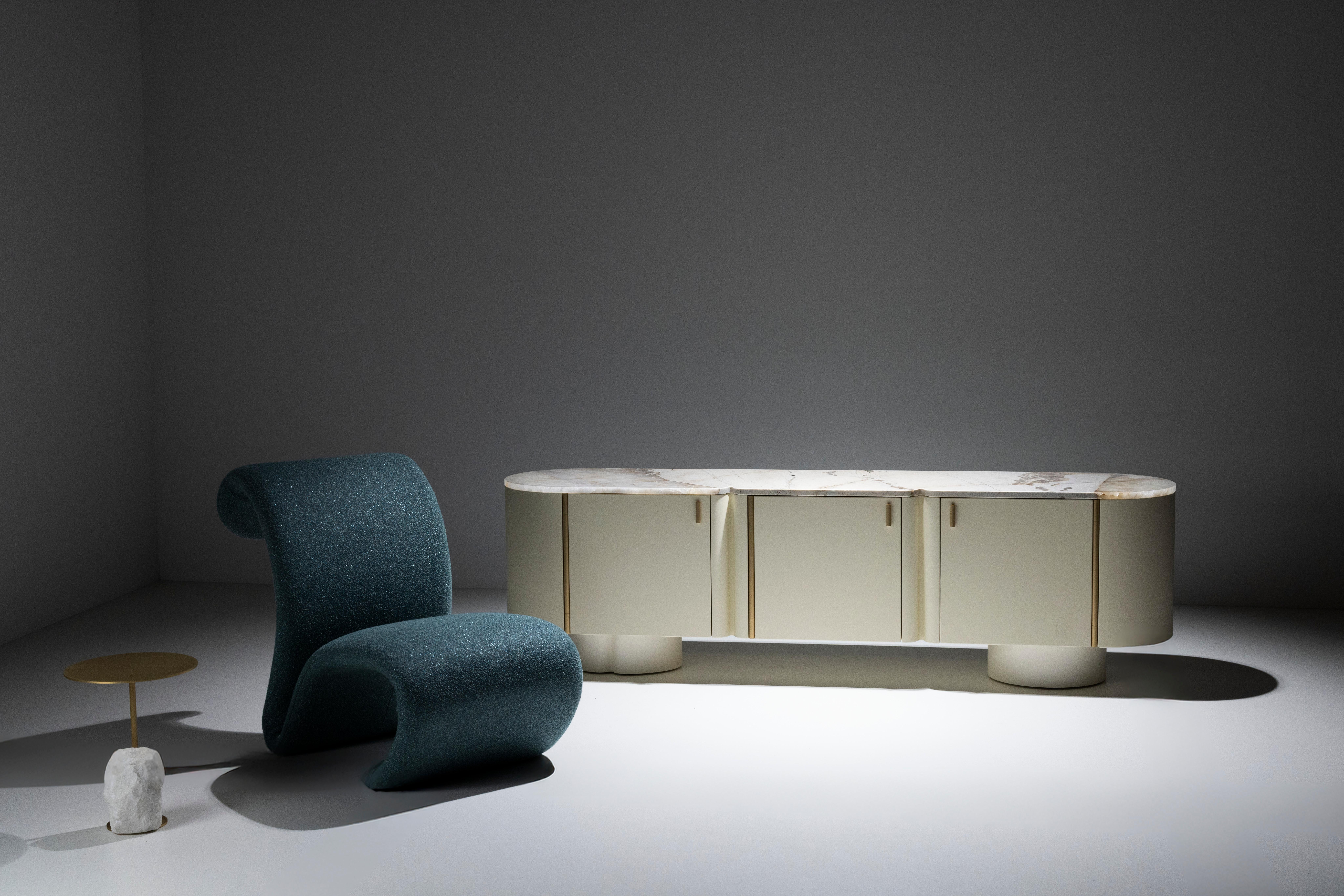 Modern Vitória Lounge Chair, Pierre Frey, Handmade in Portugal by Greenapple For Sale 7