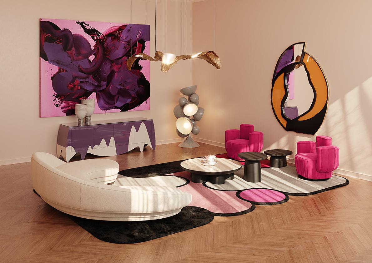 magenta swivel chair