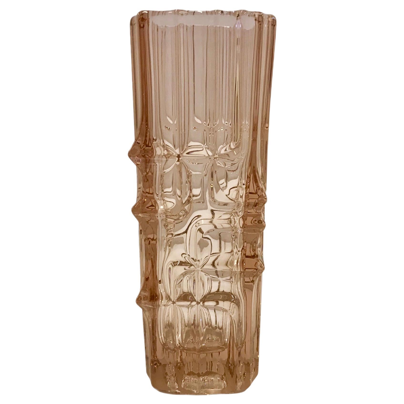 Modern Vladislav Urban Glass Vase, SKLO Rosice Glassworks Czechoslovakia, 1968