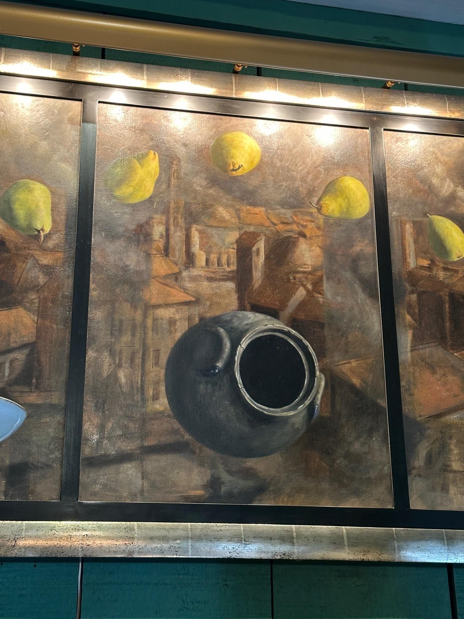 Gran Obra de Arte Moderna Enmarcada Pintura Decorativa Paisaje LA CA Galería de Arte Pintado a mano en venta