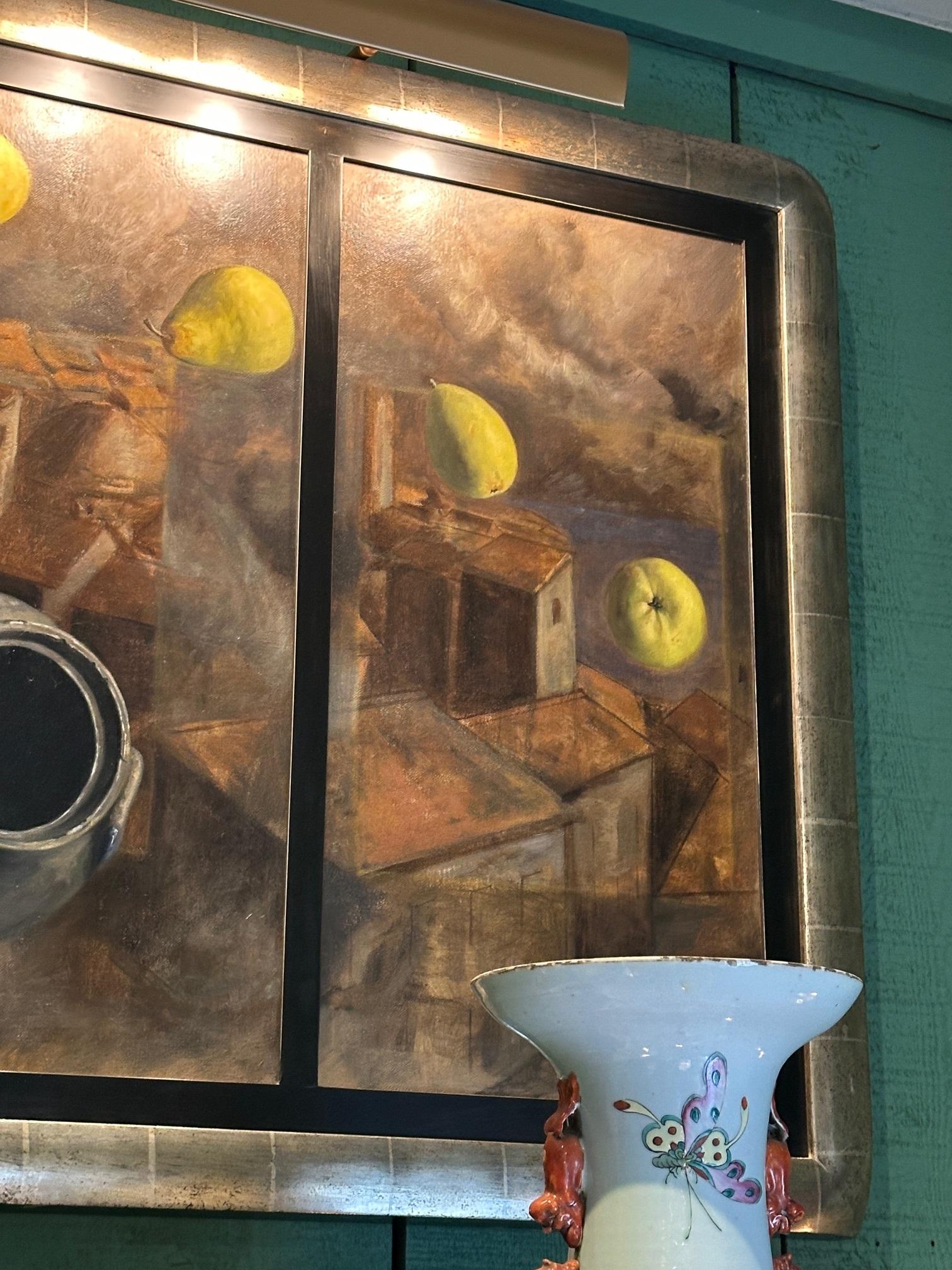 Gran Obra de Arte Moderna Enmarcada Pintura Decorativa Paisaje LA CA Galería de Arte Lienzo en venta