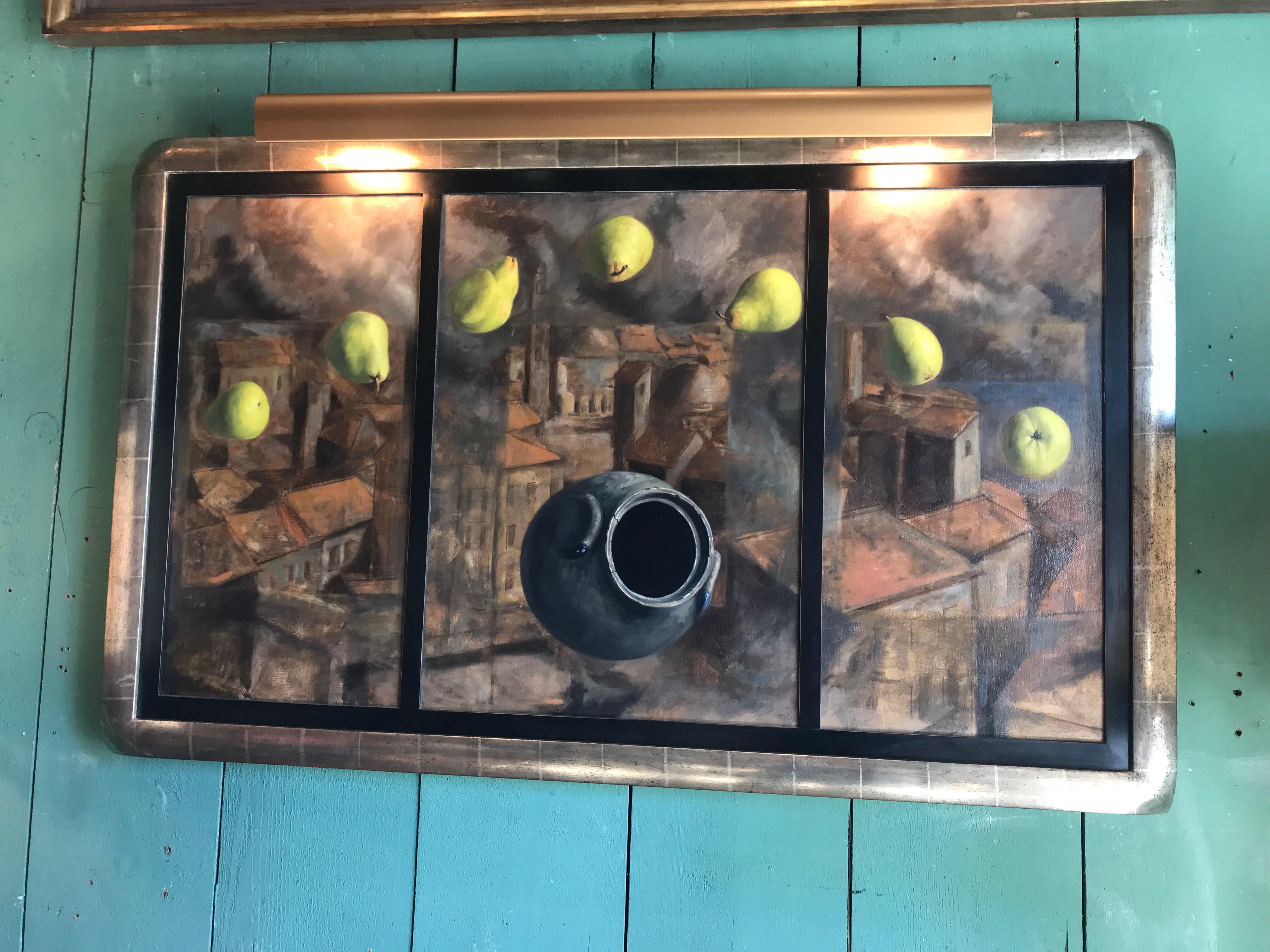 Gran Obra de Arte Moderna Enmarcada Pintura Decorativa Paisaje LA CA Galería de Arte en venta 2