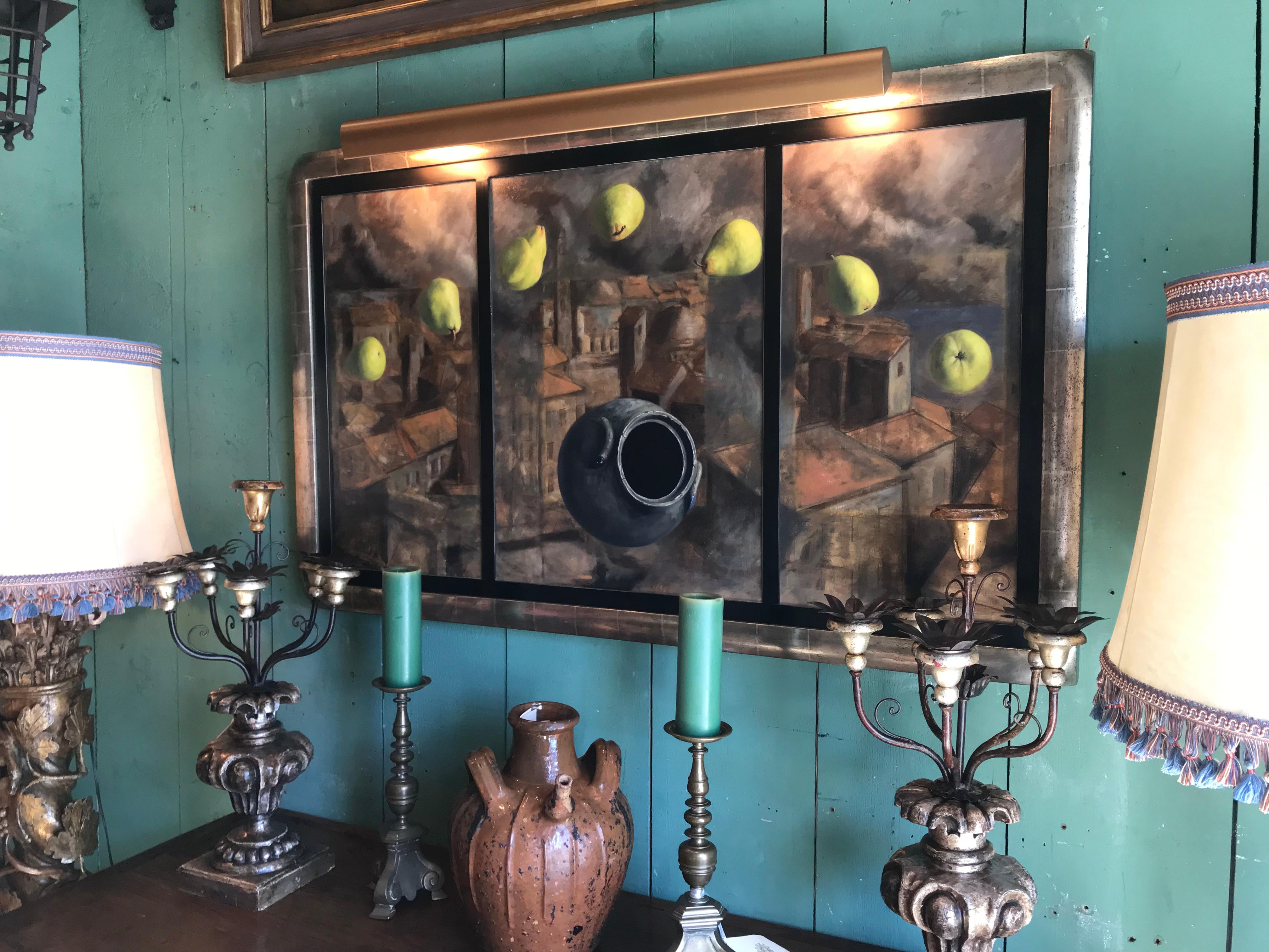 Gran Obra de Arte Moderna Enmarcada Pintura Decorativa Paisaje LA CA Galería de Arte en venta 3