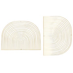 Arte da parete moderna, pezzo d'arte modulare di Bend Goods 'Round', Oro