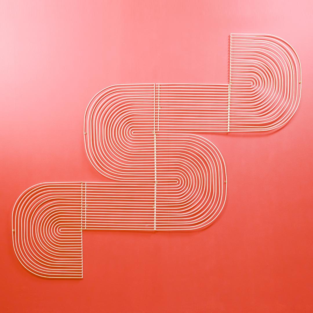 Unknown Modern Wall Art, Modular Art Piece by Bend Goods 'Round', Peachy Pink