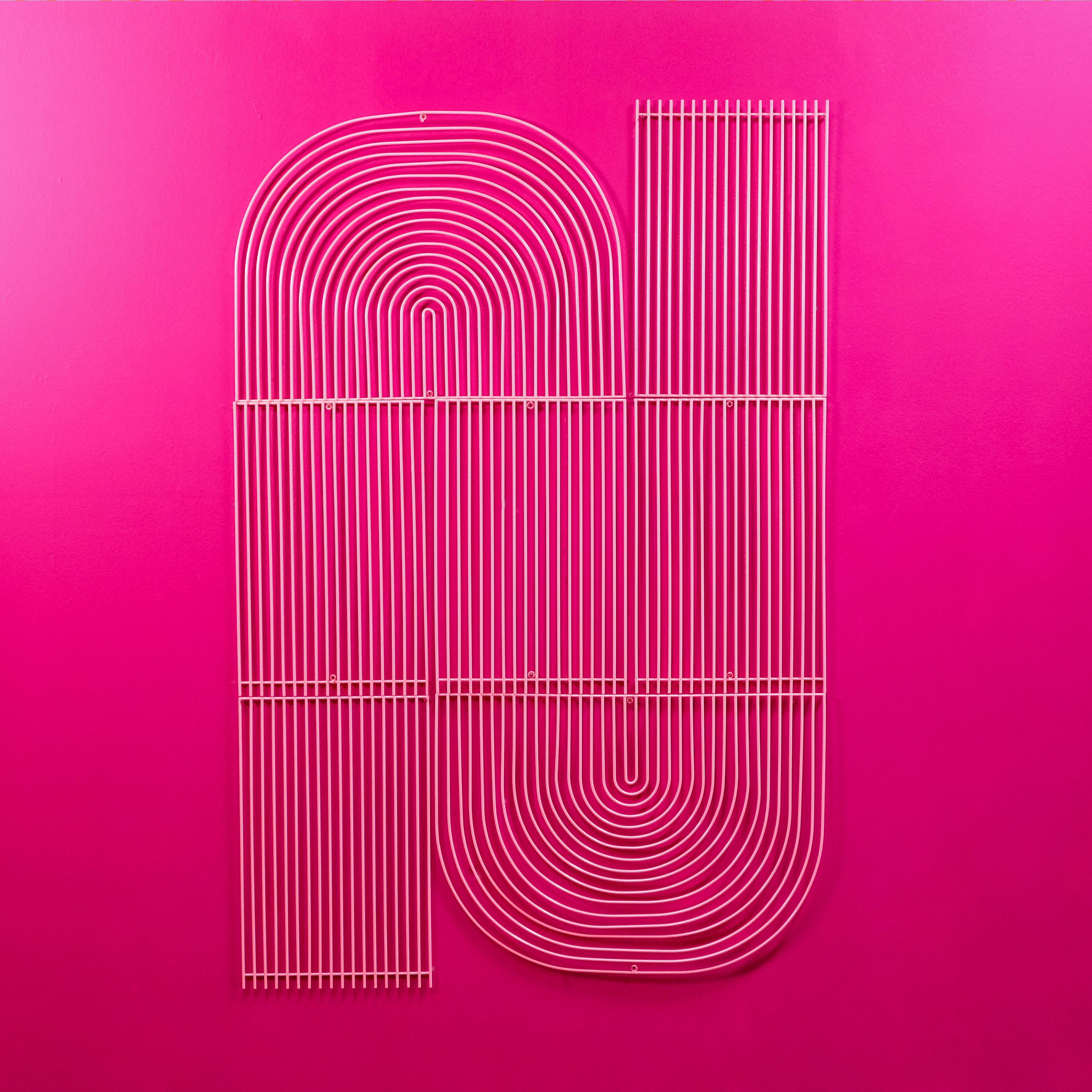 Modern Wall Art, Modular Art Piece by Bend Goods 'Round', Peachy Pink In New Condition In Ontario, CA