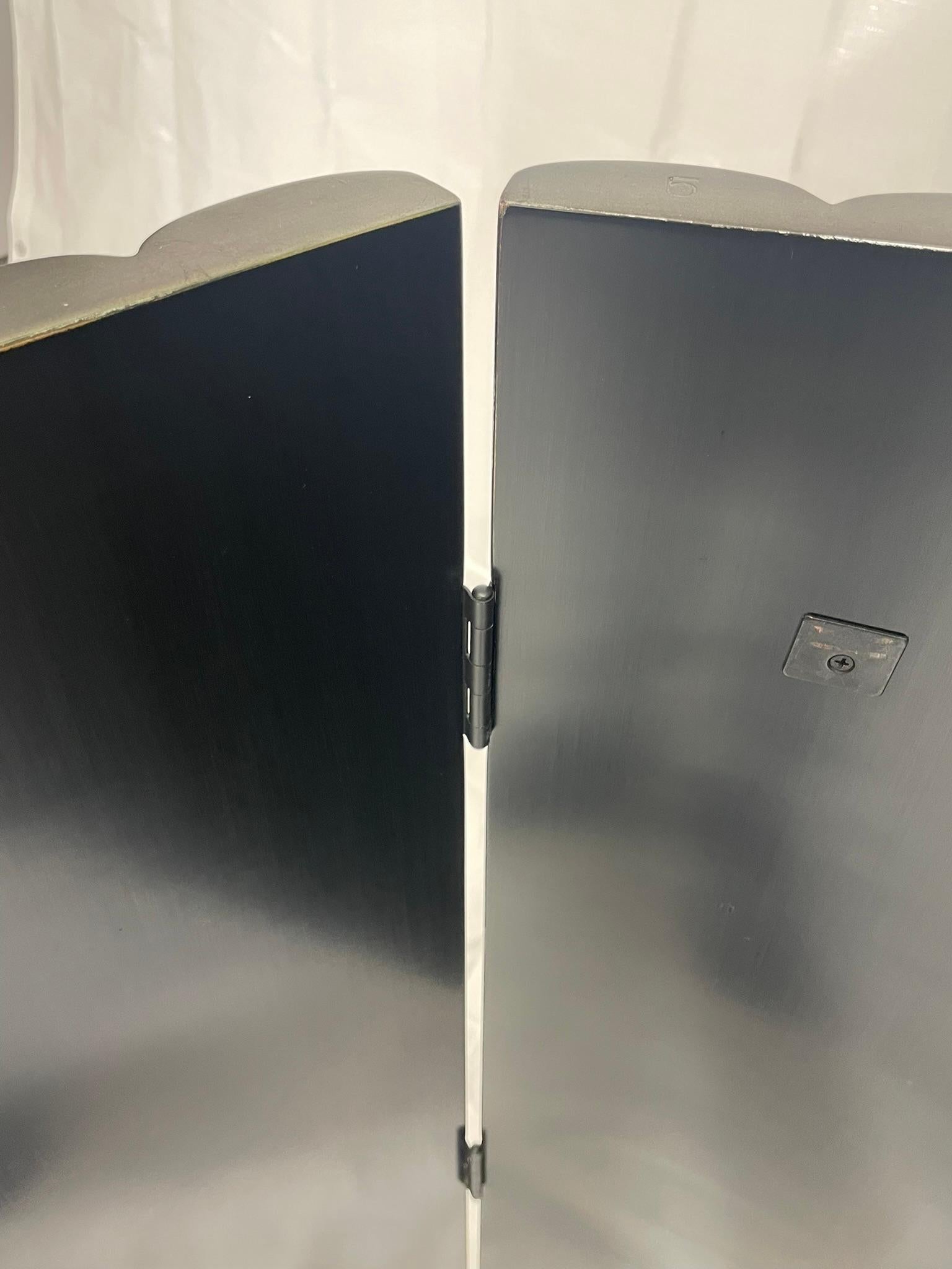 Armario de Pared Moderno con Puertas Bifurcadas Acanaladas en Acabado Metálico en venta 8