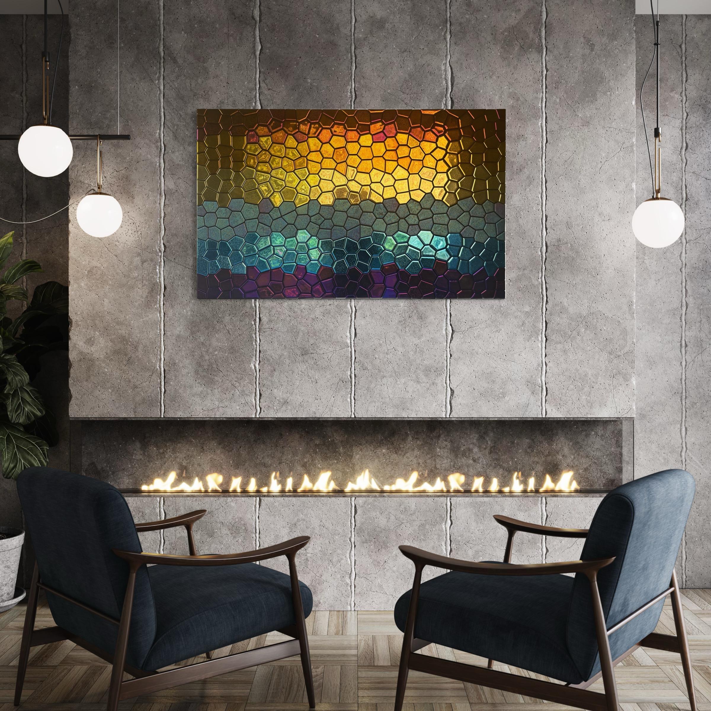 Modernes Wanddekor Color Fusion Polygonales Mosaik (21. Jahrhundert und zeitgenössisch) im Angebot