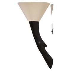 Modern Wall Lamp by Vincent Vincent Burnt Wood Zoomorphe Deer Foot