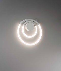 Modern wall lamp Loop, Matt Bronze metal frame, Made In Italy