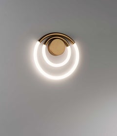 Applique moderne Loop, cadre en métal bronze mat, Made In Italy