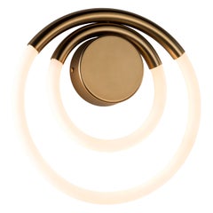 Modern wall lamp Loop, Matt Bronze metal frame, Made In Italy