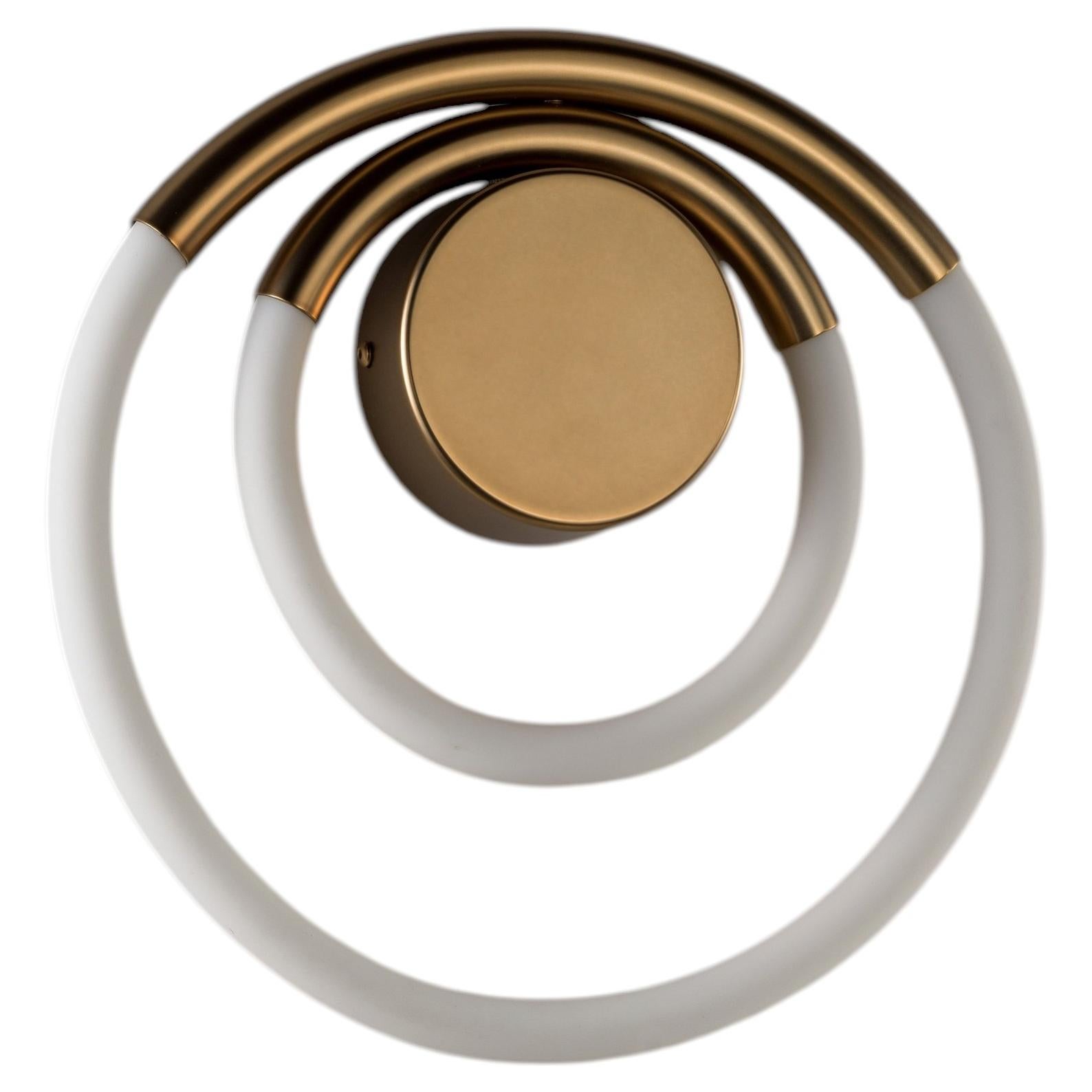 Modern wall lamp Loop, Matt Bronze metal frame, Made In Italy For Sale