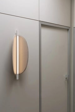 Modern Wall Lamp 'Thula 562.41' by Federica Biasi x Tooy, Beige + Leather