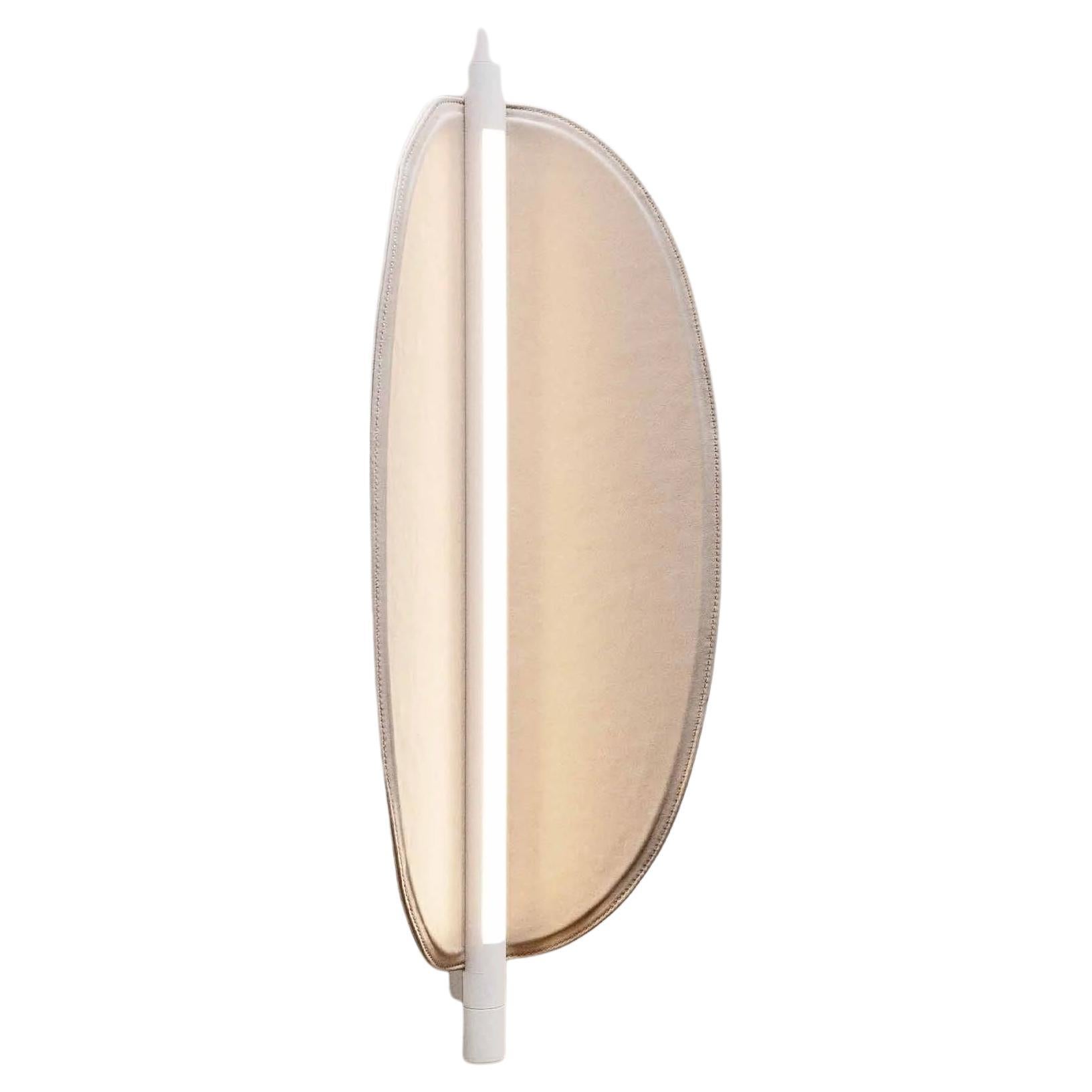 Modern Wall Lamp 'Thula 562.41' by Federica Biasi x Tooy, Beige + Leather For Sale