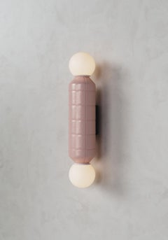 Modern Wall Light with Ceramic Base Pink Handcrafted