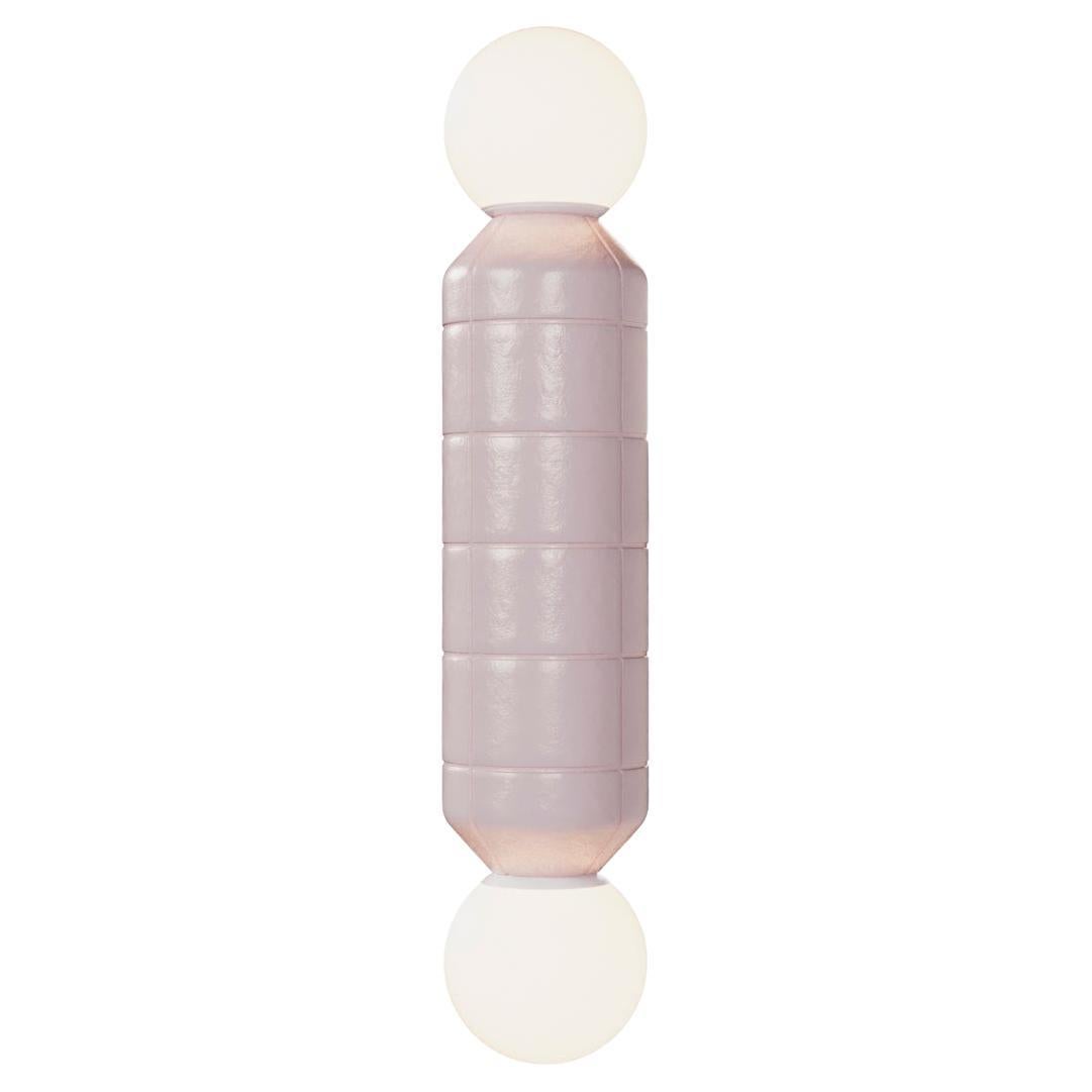 Modern Wall Light with Ceramic Base Pink Handcrafted For Sale