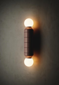 Modern Wall Light with Ceramic Base Pink with black Handcrafted