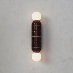 Modern Wall Light with Ceramic Base Red Handcrafted