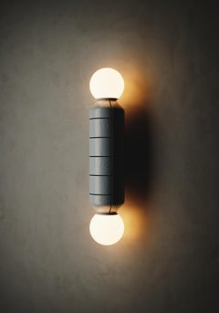 Modern Wall Light with Ceramic Base White with black Handcrafted