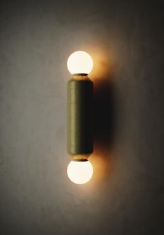 Modern Wall Light with Ceramic Base Yellow Handcrafted