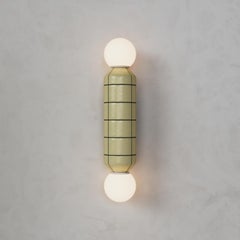 Modern Wall Light with Ceramic Base Yellow with black Handcrafted