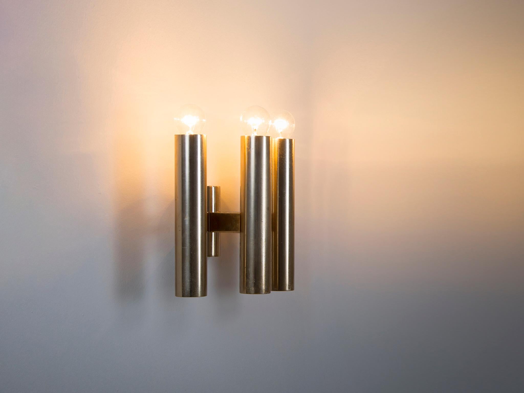 Moderne Wandleuchte mit Röhren aus Chrom (Europäisch) im Angebot
