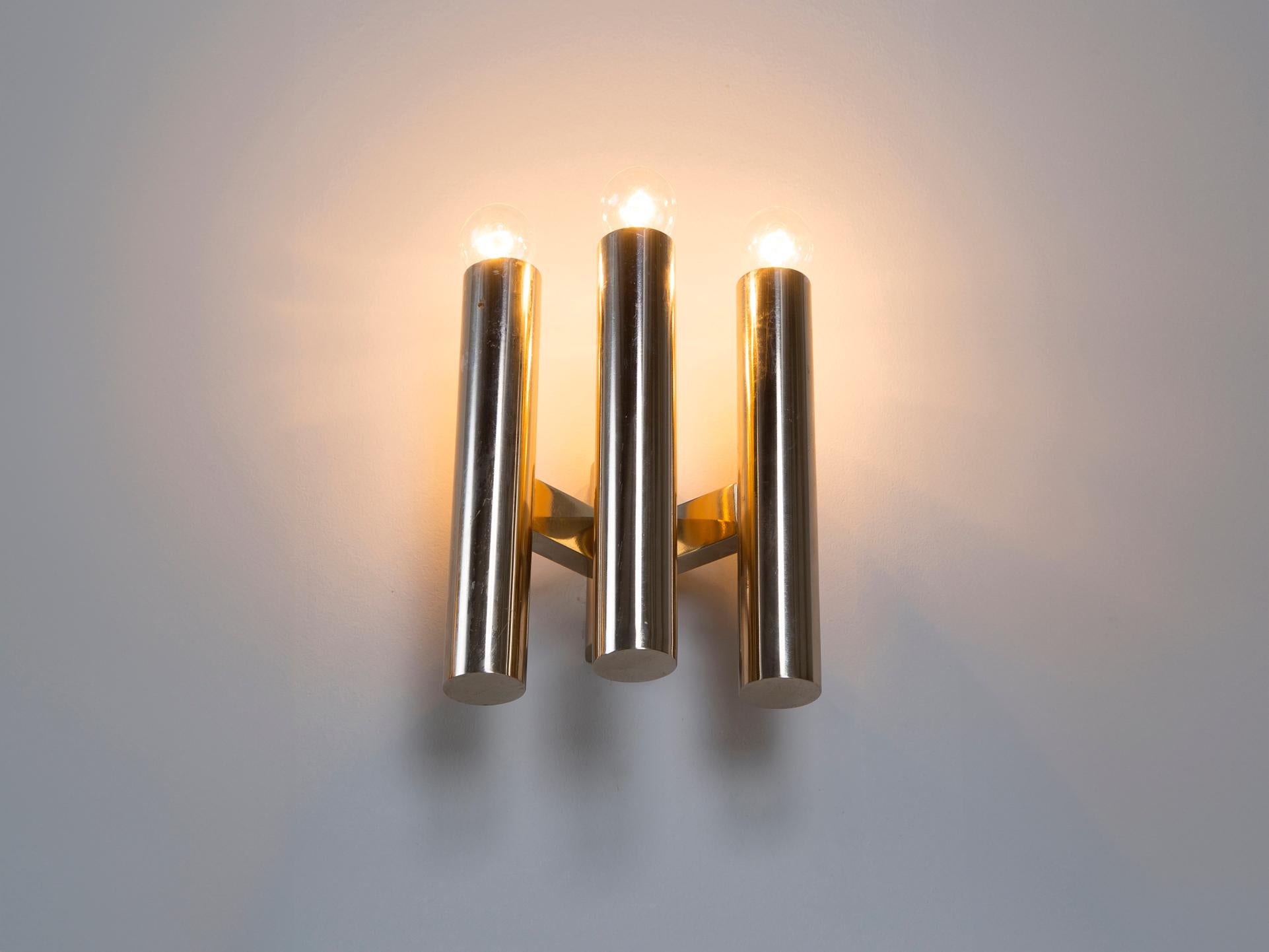Moderne Wandleuchte mit Röhren aus Chrom (Metall) im Angebot