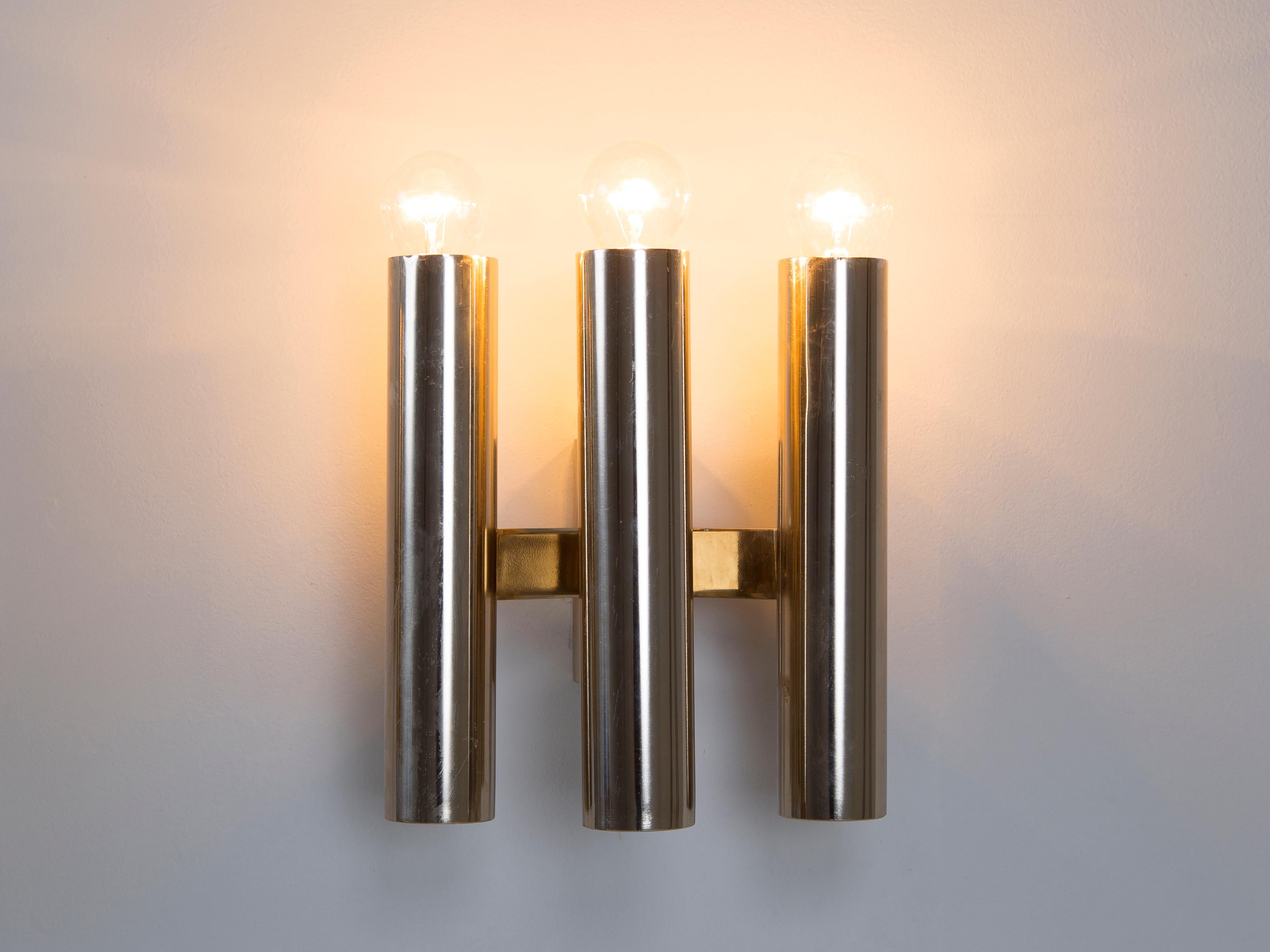 Mid-Century Modern Modern Wall Lights with Tubes in Chrome  For Sale