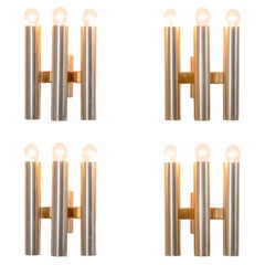 Vintage Modern Wall Lights with Tubes in Chrome 