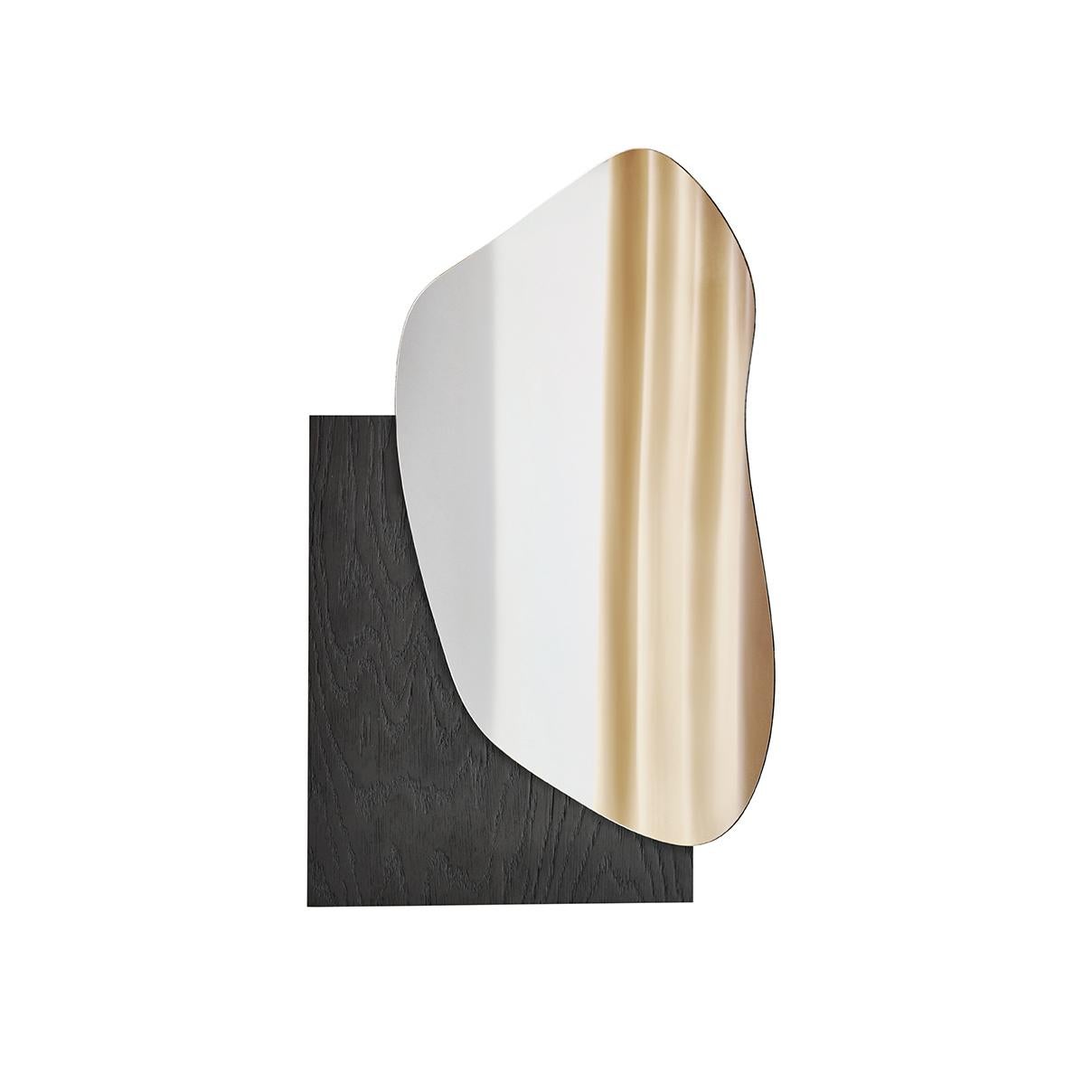 Modern Wall Mirror Lake 1 by Noom with Base in Stainless Steel 9