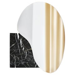 Modern Wall Mirror 'Lake 4' by Noom, Black Marble