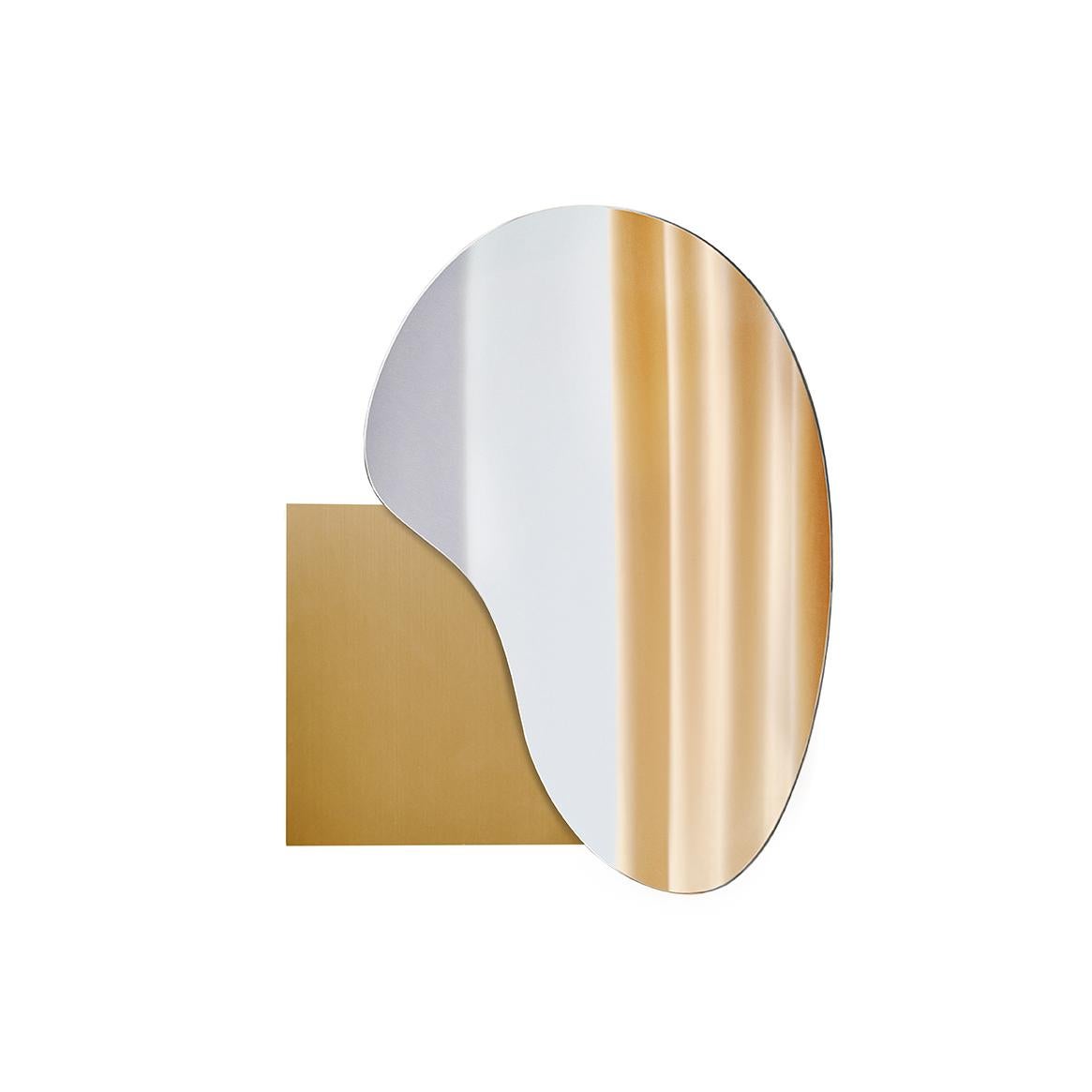 Miroir mural moderne Lake 4 de Noom avec base en acier brûlé en vente 8