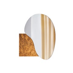 Miroir mural moderne Lake 4 de Noom avec base en acier brûlé