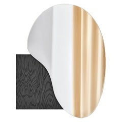 Espejo de pared moderno Lake 4 by Noom con base de madera chapada