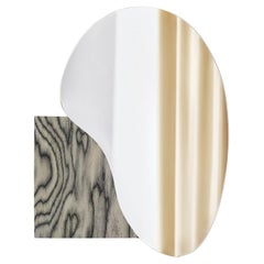 Modern Wall Mirror Lake 4 in Ettore Sottsass ALPI Wood Veneer by Noom