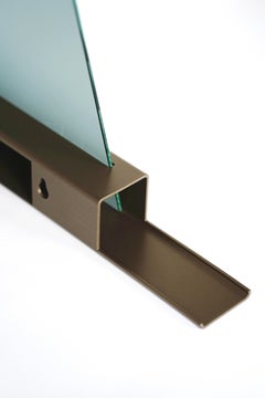 Modern Wall Mirror Mirror One Large Plateau Left / Bronze Colored