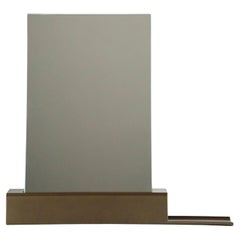 Moderner moderner Wandspiegel, Einer, großes Plateau rechts / Bronze Farbe