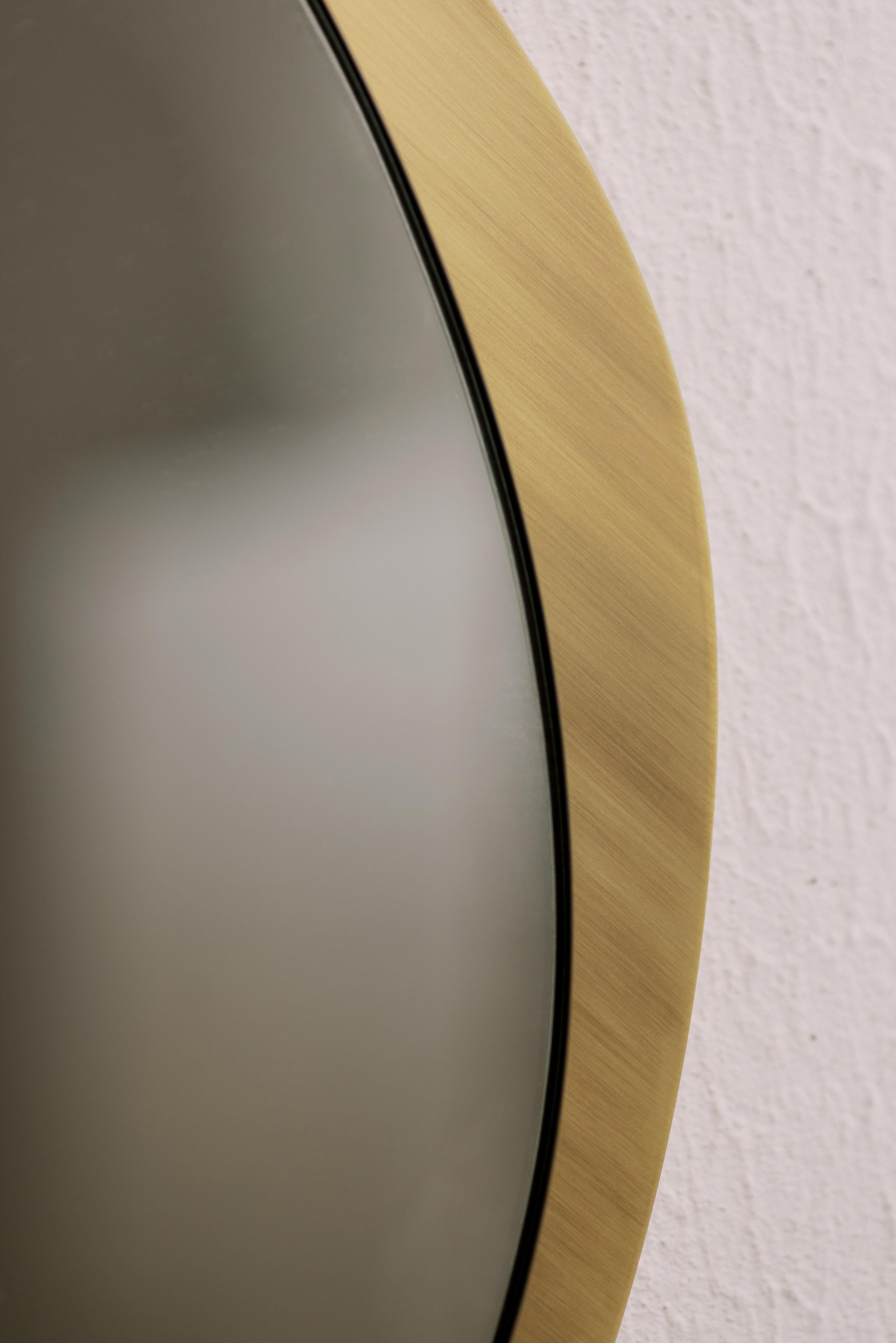 Miroir mural Culatra moderne du milieu du siècle, laiton oxydé, fabriqué à la main par Greenapple en vente 5