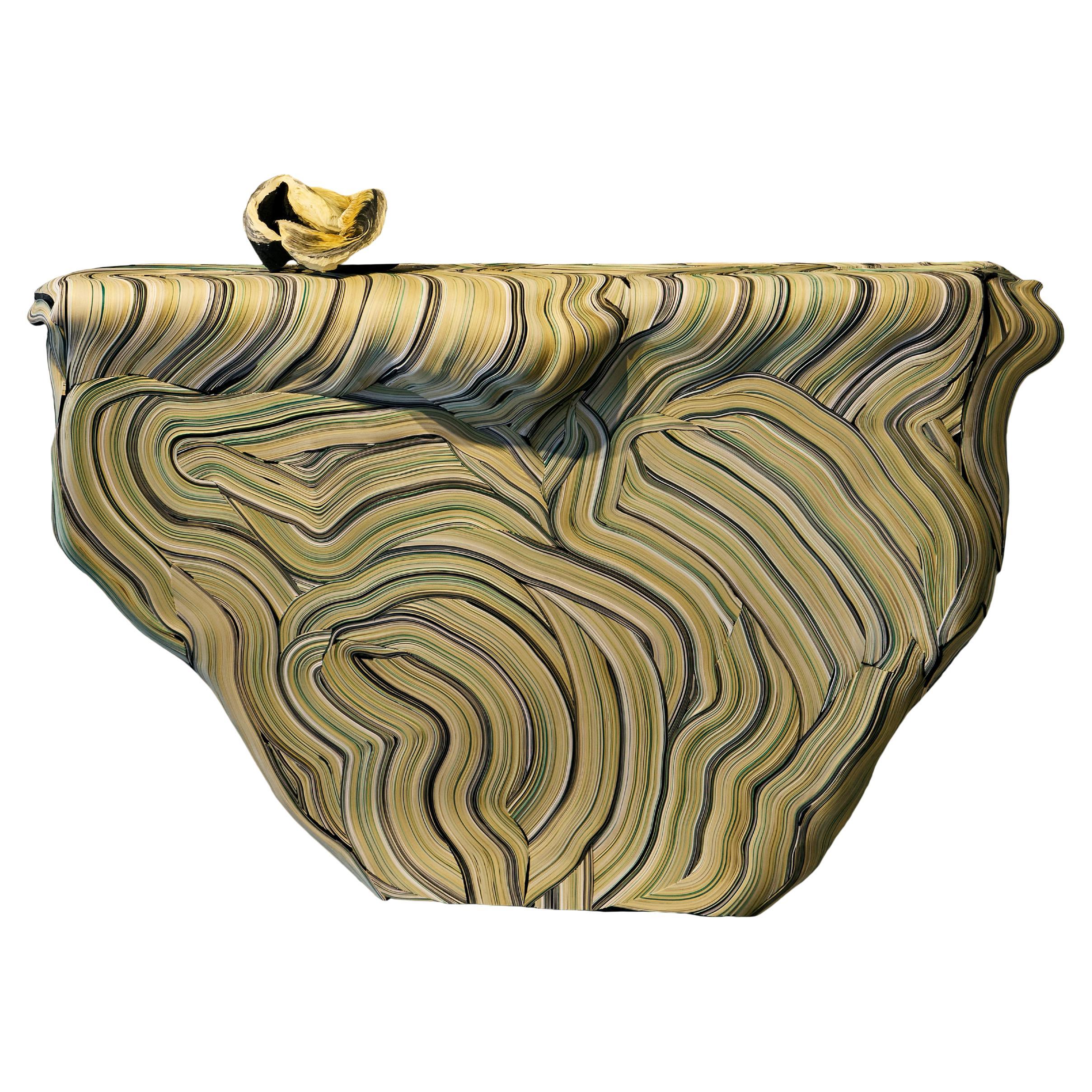 Moderne wandmontierte Konsole Daniele Papuli Dilmos Handmade Paper Storage im Angebot