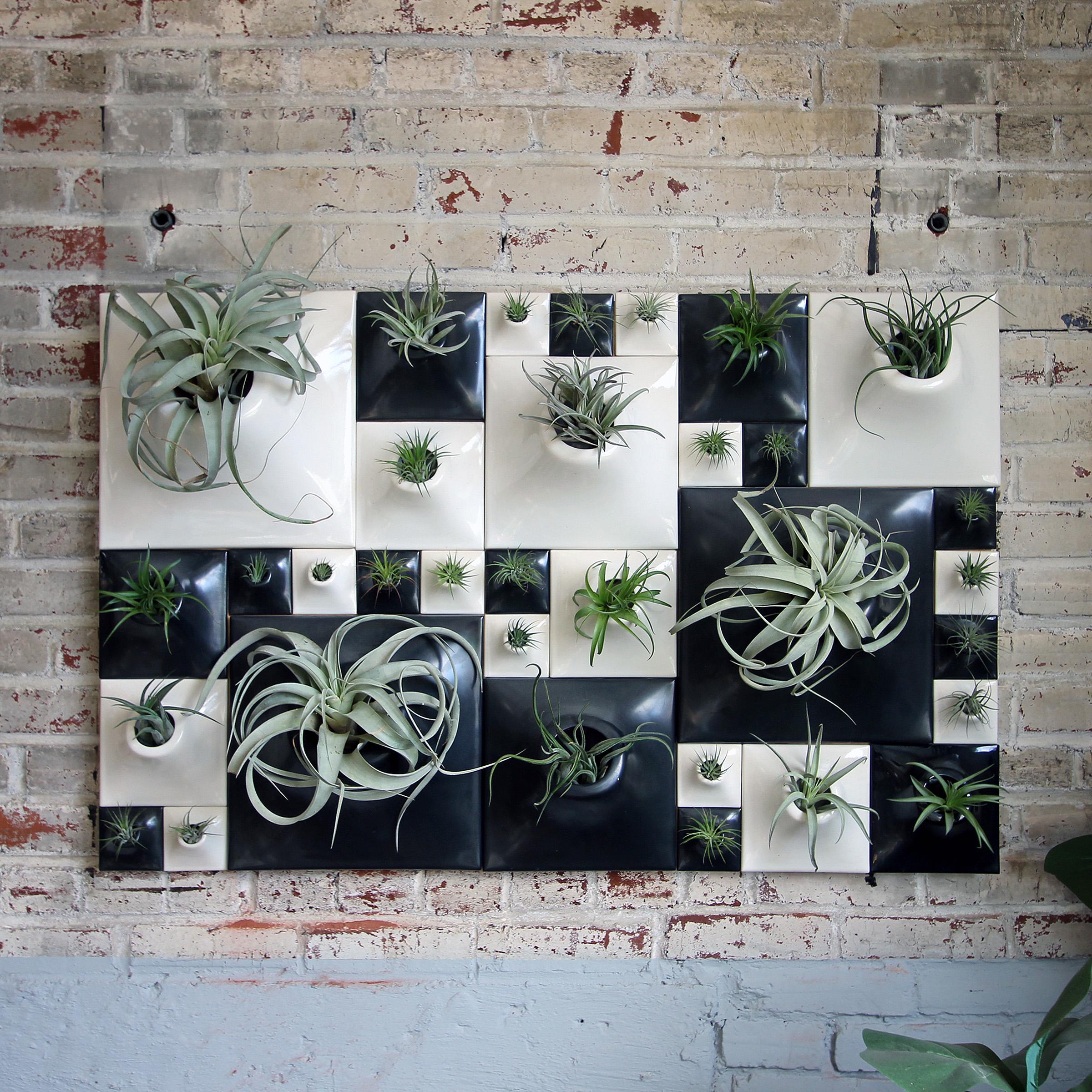 Glazed Modern Greenwall Sculpture, Plant Wall Art, Biophilic Wall Decor, Price / Sq Ft For Sale