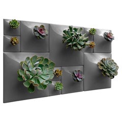 Modern Gray Greenwall, Mid Century Modern Wall Decor, Moss Wall Art, Node BS3D